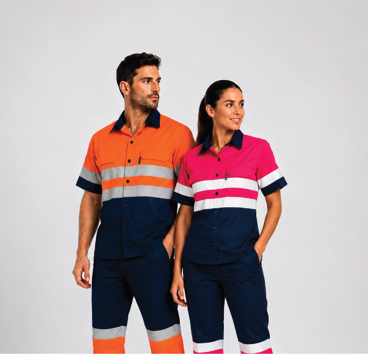 Two Tone Vented Reflective S/S Work Shirt