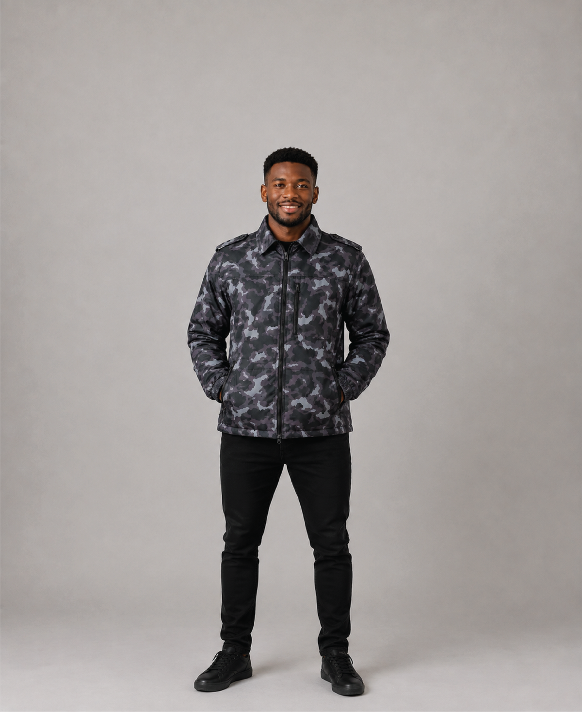 Padded Camouflage Twill Jacket