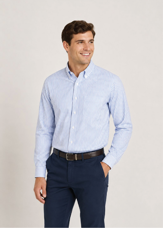 Poly Cotton Classic Stripe Lounge Shirt